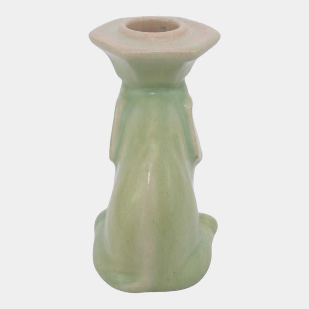 Rookwood 1929 Vintage Art Pottery Green Ceramic Elephant Candleholder 6059