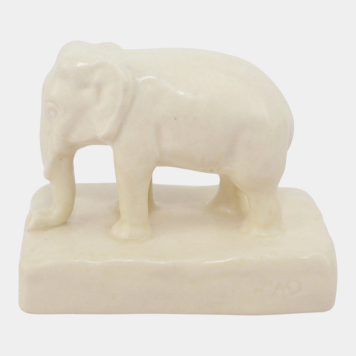 Rookwood 1927 Art Pottery Matte Ivory White Elephant Paperweight 2797 McDonald