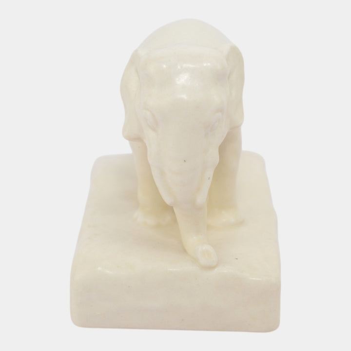 Rookwood 1927 Art Pottery Matte Ivory White Elephant Paperweight 2797 McDonald