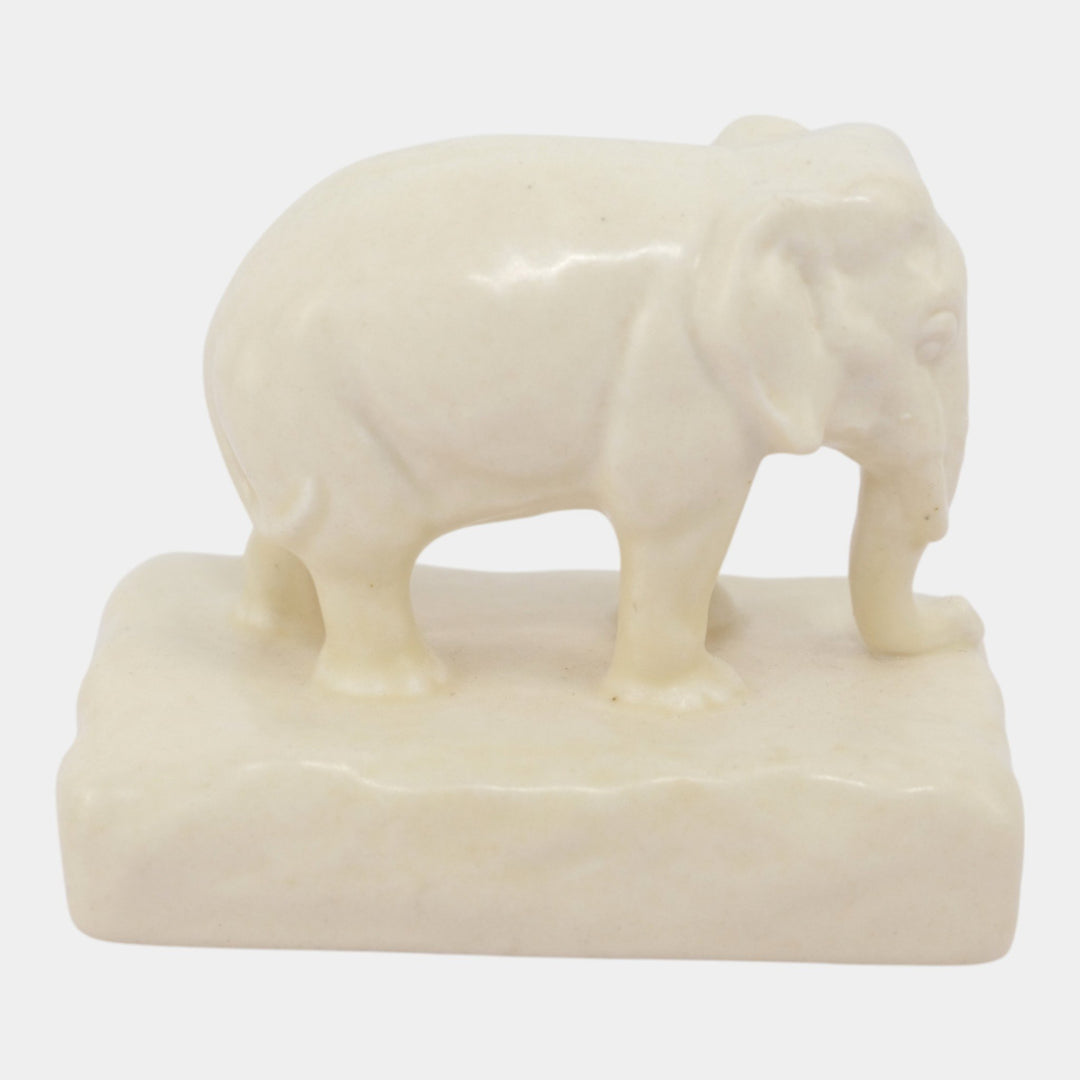 Rookwood 1927 Art Pottery Matte Ivory White Elephant Paperweight 2797 McDonald