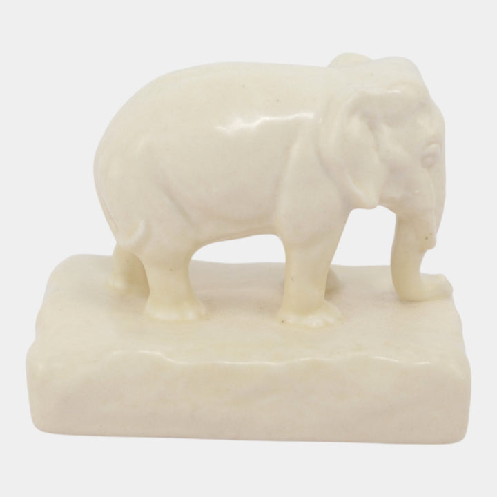 Rookwood 1927 Art Pottery Matte Ivory White Elephant Paperweight 2797 McDonald