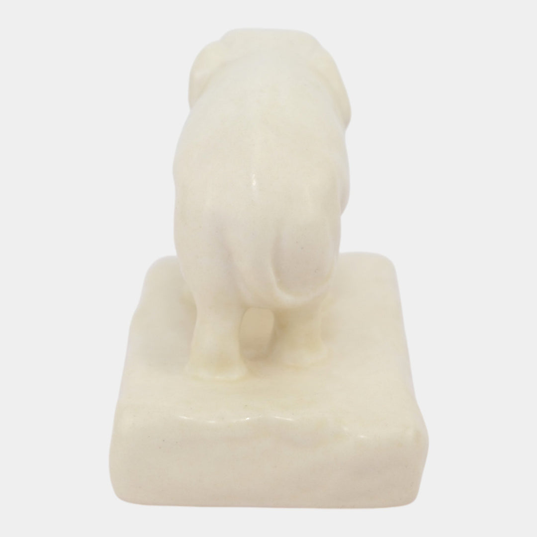 Rookwood 1927 Art Pottery Matte Ivory White Elephant Paperweight 2797 McDonald