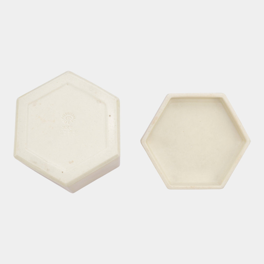 Rookwood 1925 Art Pottery White Arts And Crafts Acorn Finial Covered Jar 2795