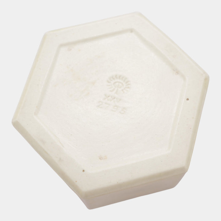 Rookwood 1925 Art Pottery White Arts And Crafts Acorn Finial Covered Jar 2795