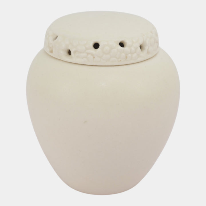 Rookwood Pottery 1928 Arts And Crafts Matte White Three Piece Rose Jar 1321E