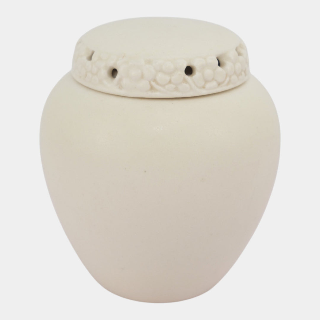 Rookwood Pottery 1928 Arts And Crafts Matte White Three Piece Rose Jar 1321E