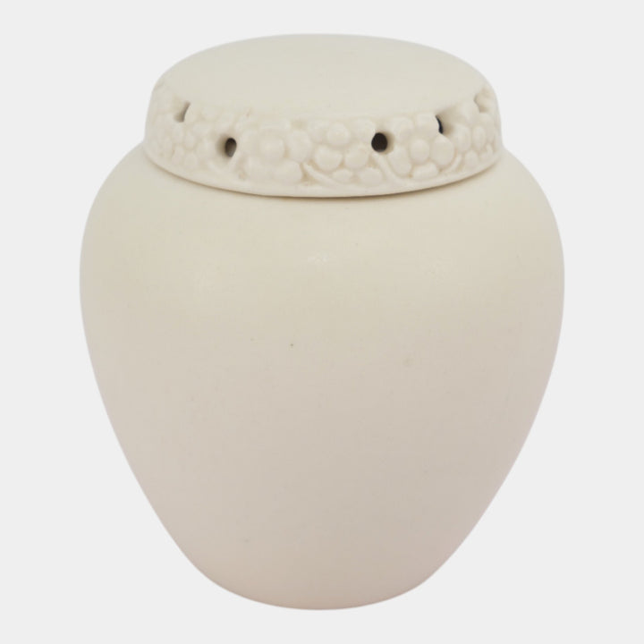 Rookwood Pottery 1928 Arts And Crafts Matte White Three Piece Rose Jar 1321E