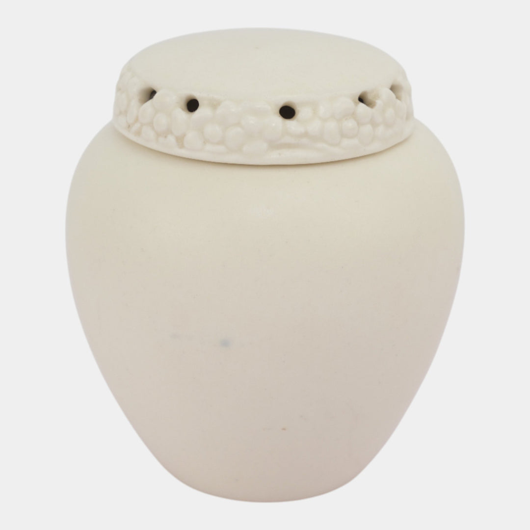 Rookwood Pottery 1928 Arts And Crafts Matte White Three Piece Rose Jar 1321E