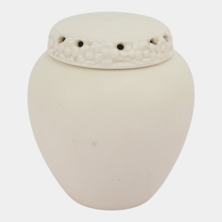 Rookwood Pottery 1928 Arts And Crafts Matte White Three Piece Rose Jar 1321E