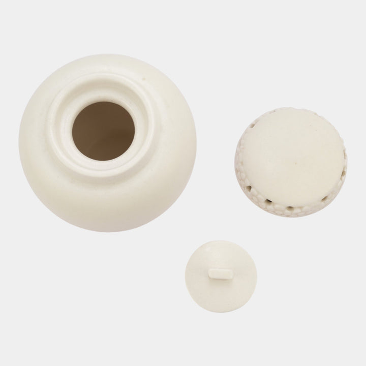 Rookwood Pottery 1928 Arts And Crafts Matte White Three Piece Rose Jar 1321E