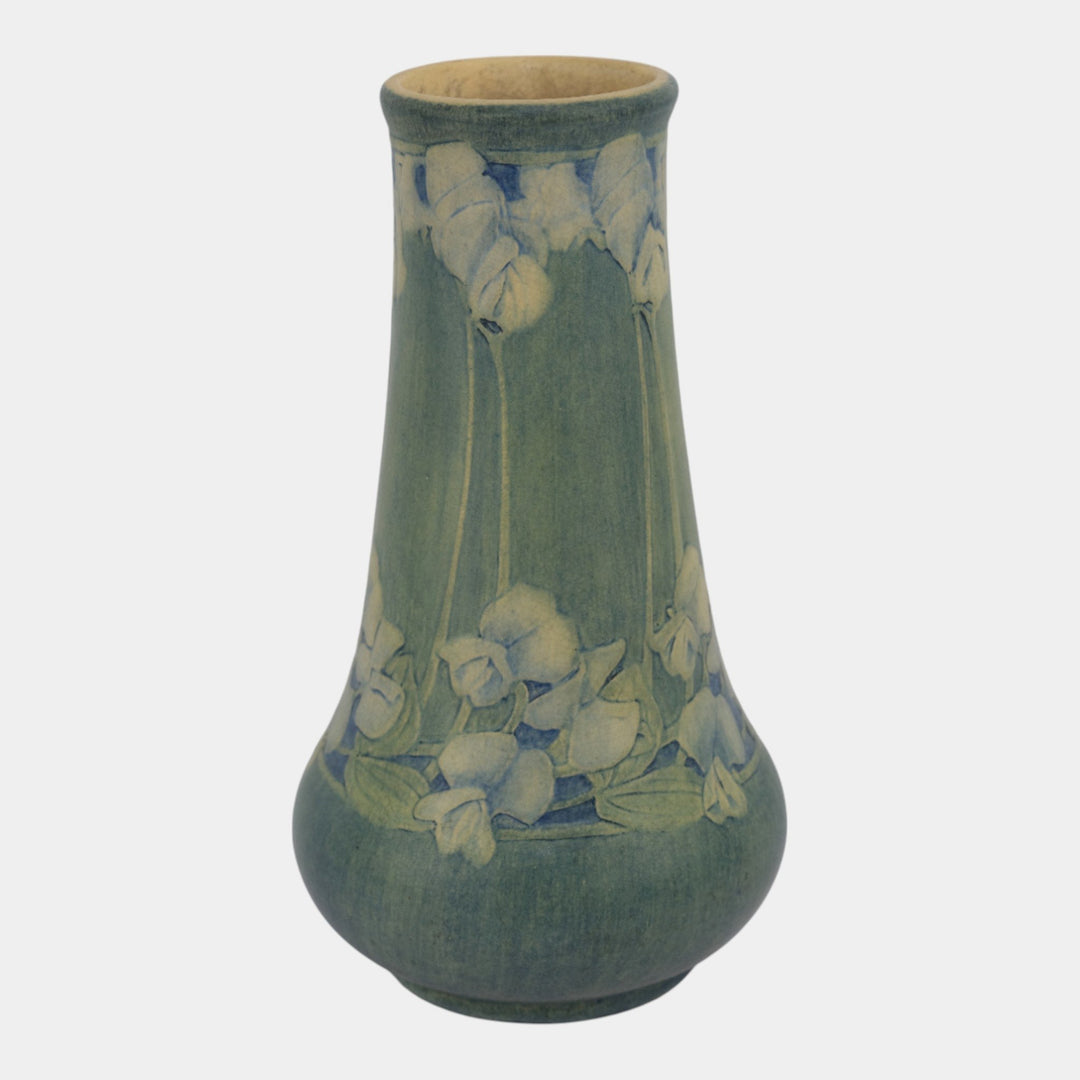 Newcomb College 1913 Vintage Arts and Crafts Pottery Green Floral Vase Bailey - Just Art Pottery