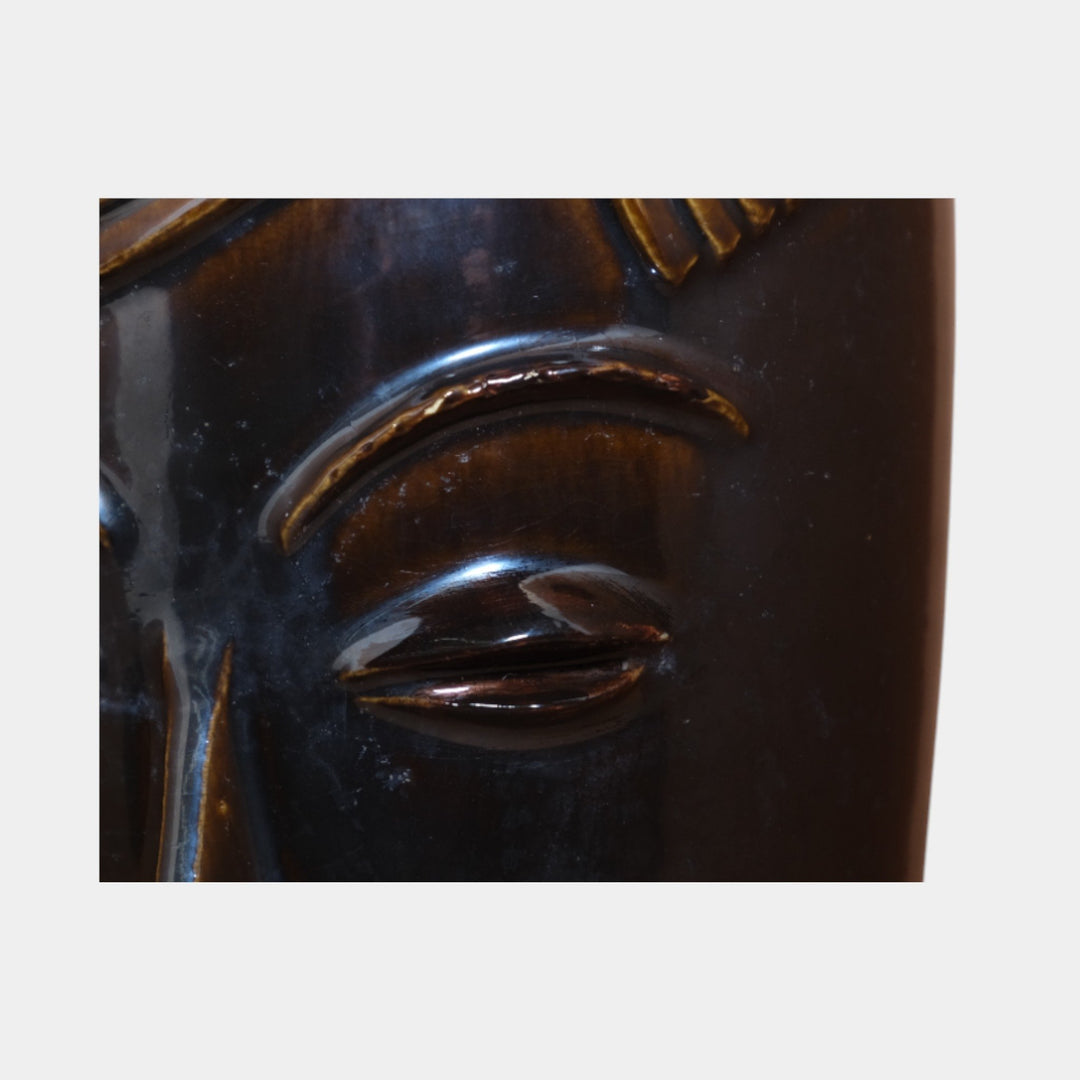 Weller Novelty Line 1930s Vintage Art Deco Pottery Mottled Brown Face Vase