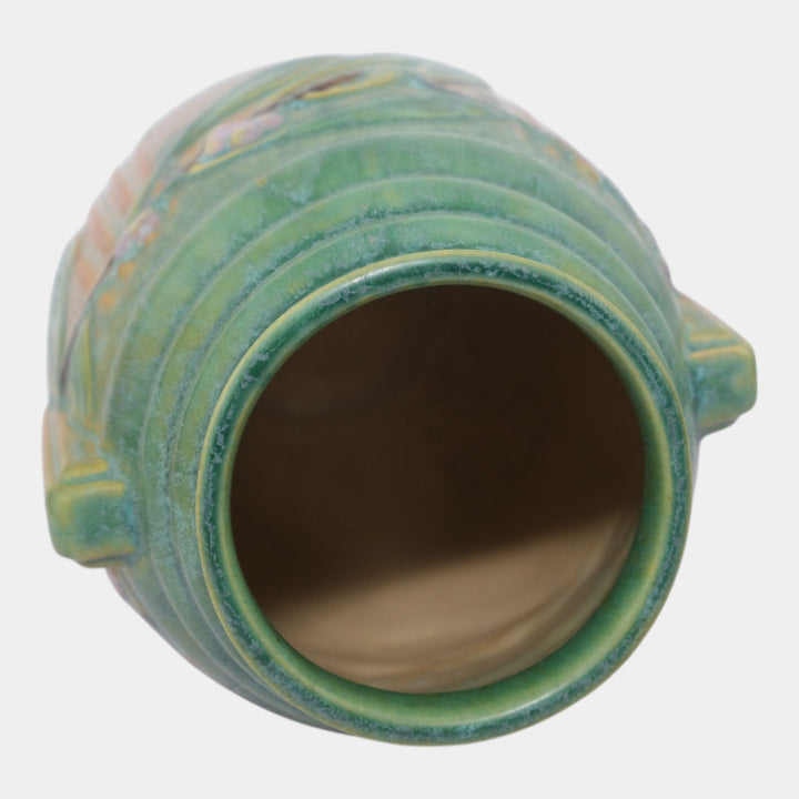 Roseville Laurel Green 1934 Vintage Arts And Crafts Pottery Ceramic Vase 670-7 - Just Art Pottery