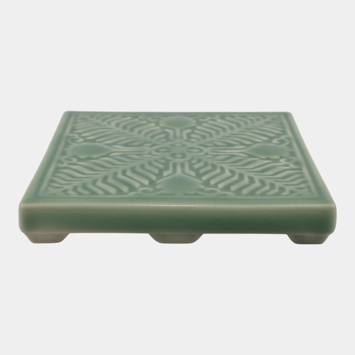 Rookwood 1954 Vintage Art Pottery Zonta International Green Tile Trivet