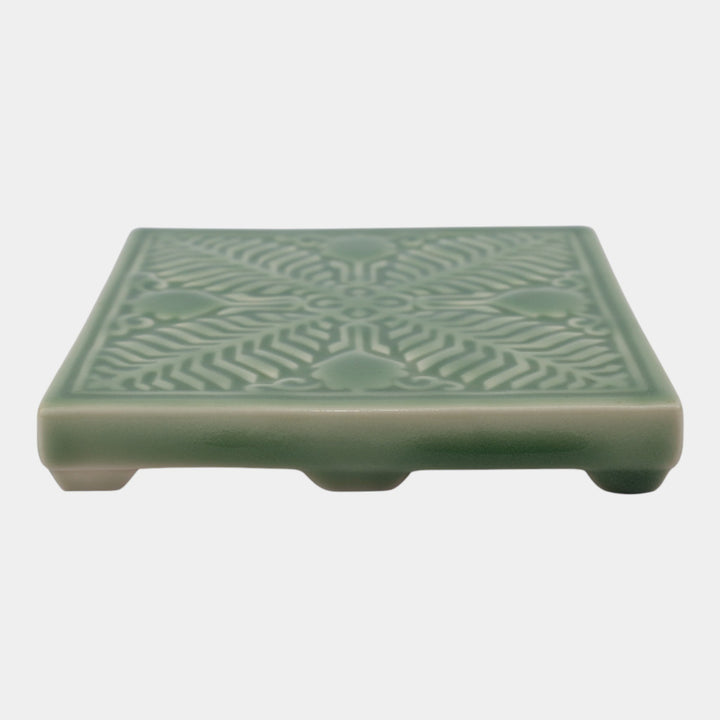 Rookwood 1954 Vintage Art Pottery Zonta International Green Tile Trivet