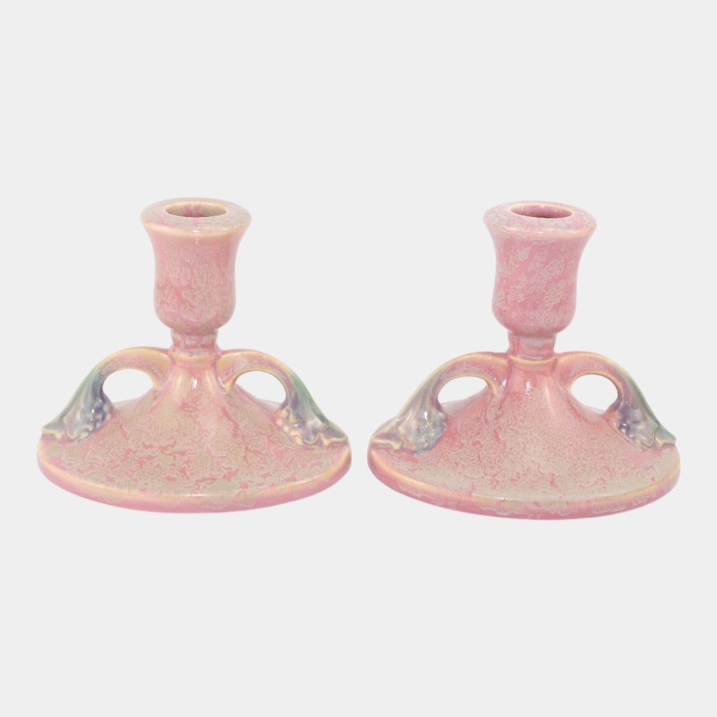 Roseville Tuscany Pink 1927 Art Deco Vintage Art Pottery Candle