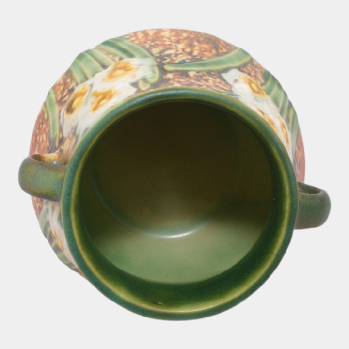 Roseville Jonquil 1931 Arts And Crafts Pottery Brown Ceramic Flower Vase 539-4 - Just Art Pottery