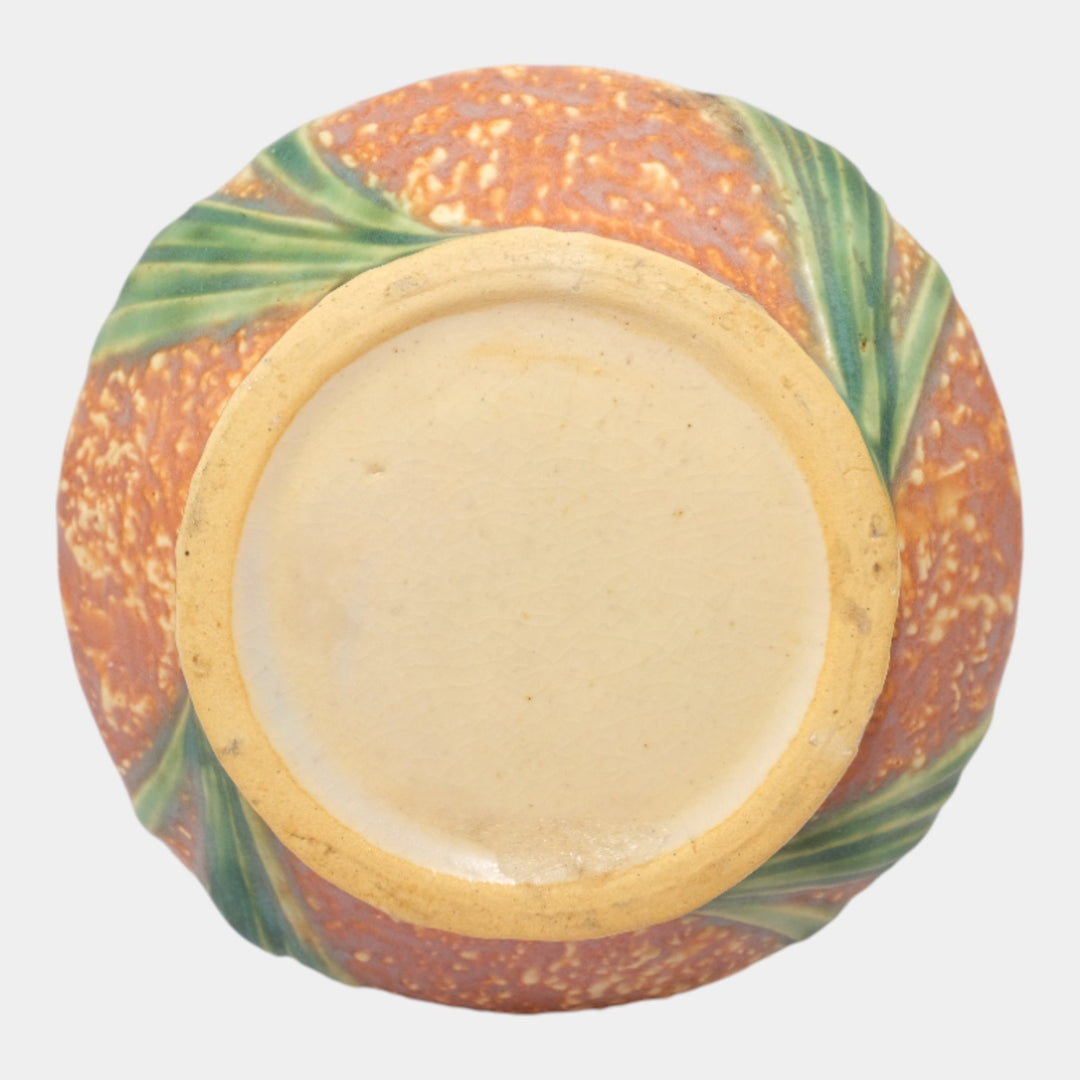 Roseville Jonquil 1931 Arts And Crafts Pottery Brown Ceramic Flower Vase 539-4 - Just Art Pottery