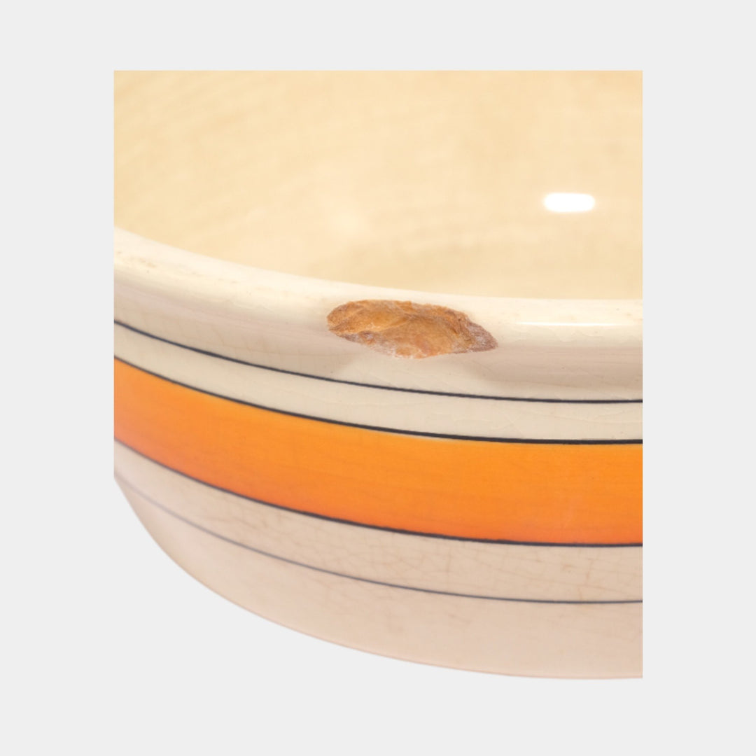 Roseville Creamware Utility Ware 1920s Pottery Orange Band Ceramic Bowls - Just Art Pottery