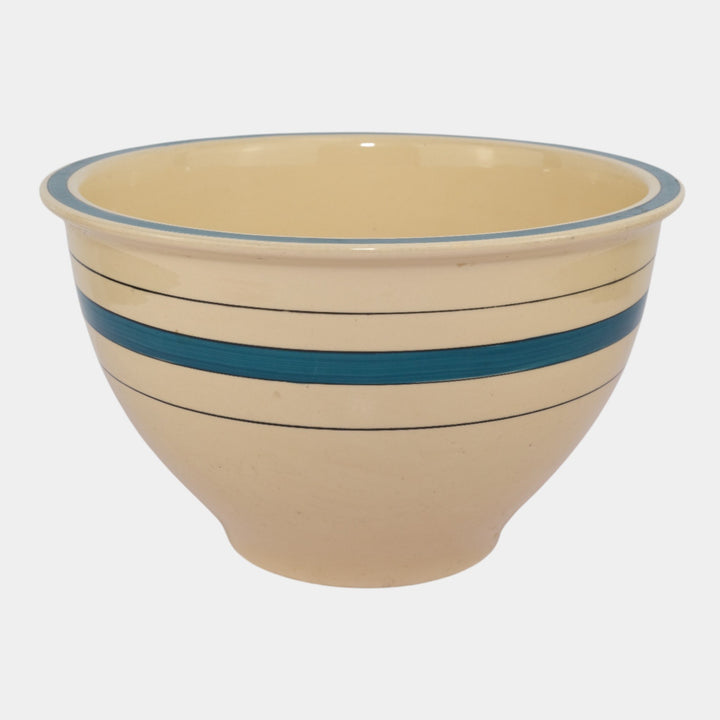 Roseville Creamware Utility Ware 1920s Pottery Green Band Ceramic Bowl 3-10