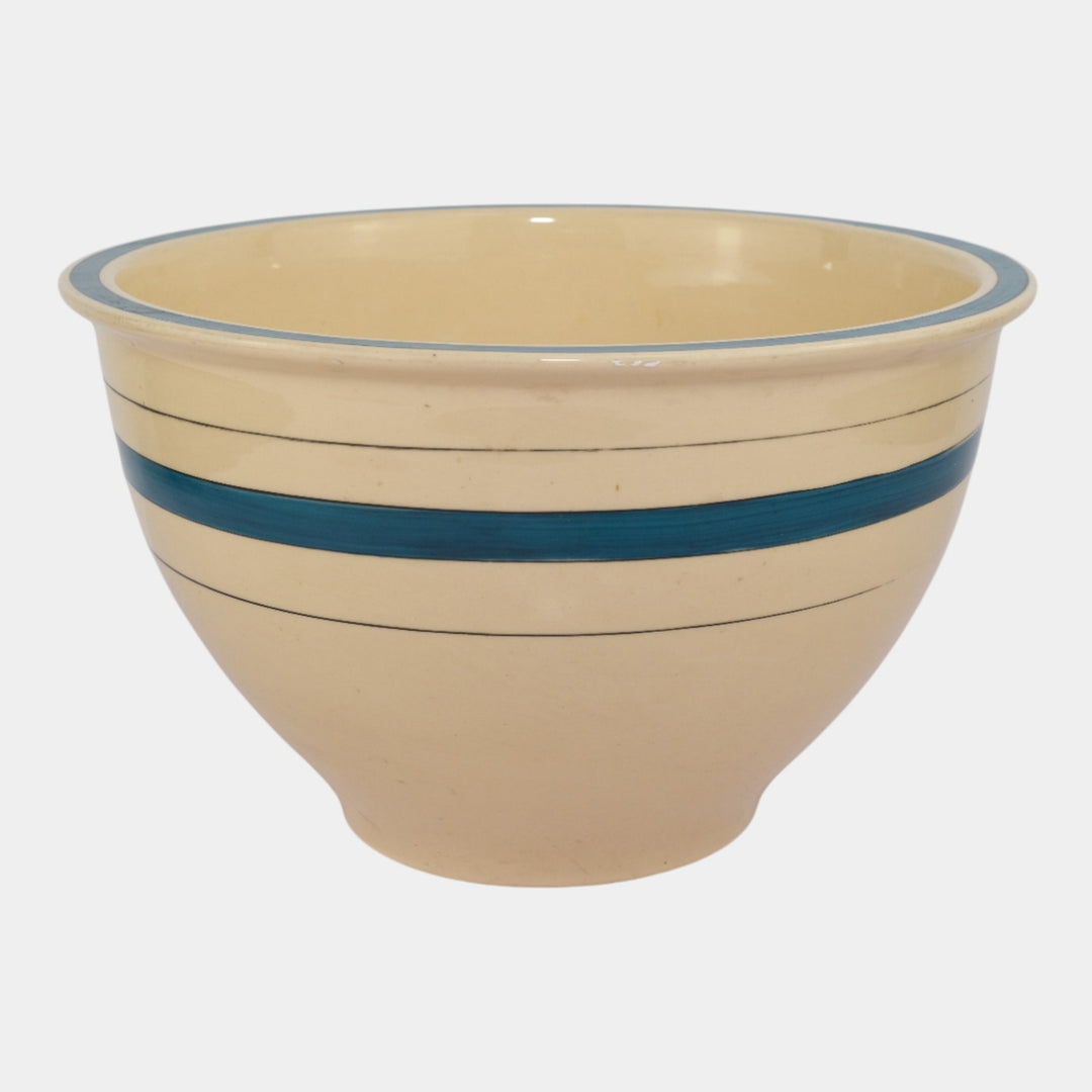 Roseville Creamware Utility Ware 1920s Pottery Green Band Ceramic Bowl 3-10