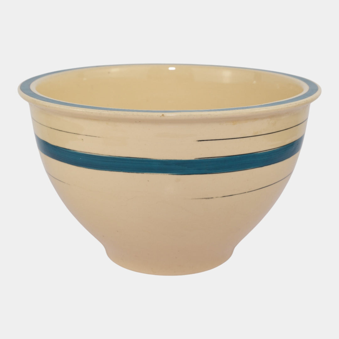 Roseville Creamware Utility Ware 1920s Pottery Green Band Ceramic Bowl 3-10