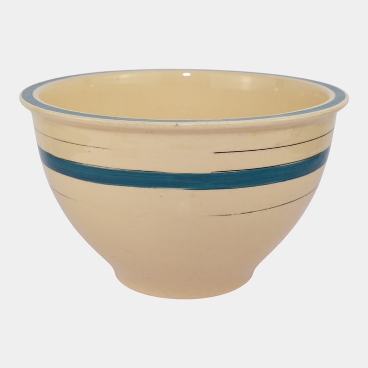 Roseville Creamware Utility Ware 1920s Pottery Green Band Ceramic Bowl 3-10