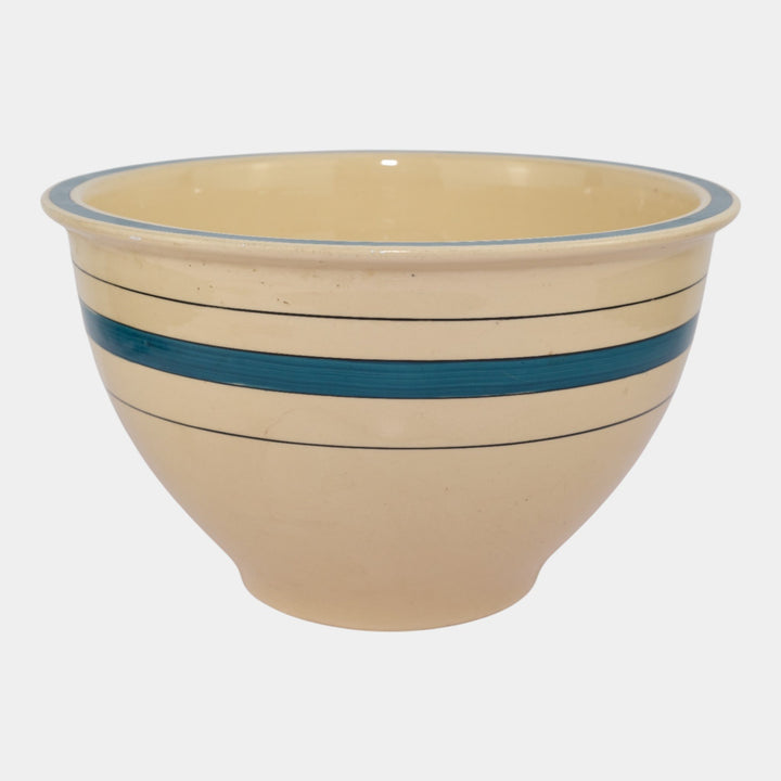 Roseville Creamware Utility Ware 1920s Pottery Green Band Ceramic Bowl 3-10