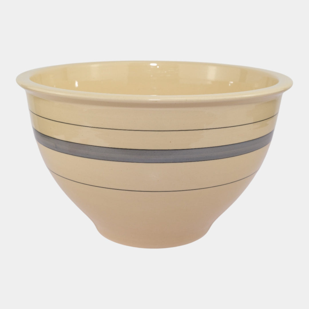 Roseville Creamware Utility Ware 1920s Pottery Gray Band Ceramic Bowl 3-10