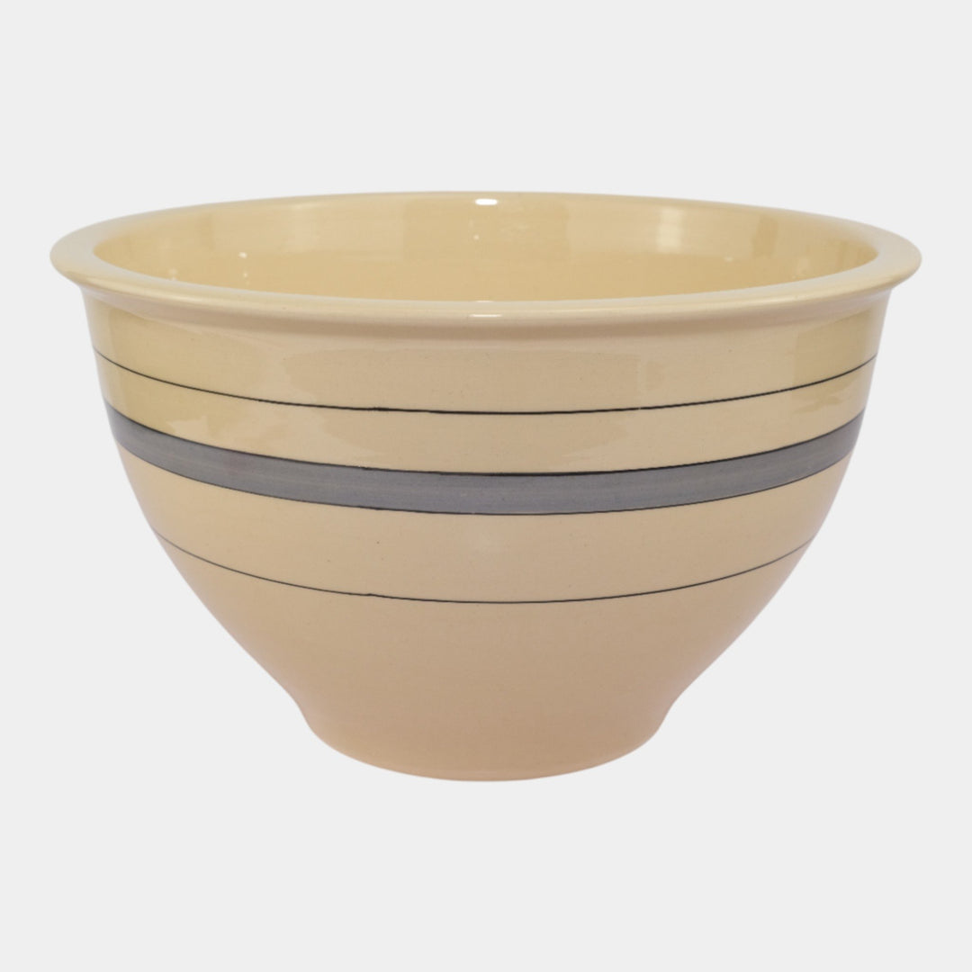 Roseville Creamware Utility Ware 1920s Pottery Gray Band Ceramic Bowl 3-10