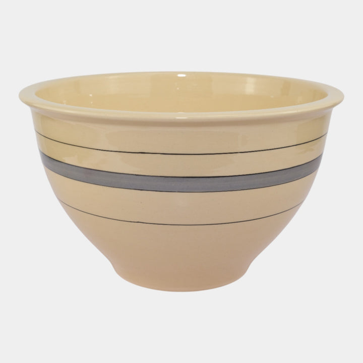 Roseville Creamware Utility Ware 1920s Pottery Gray Band Ceramic Bowl 3-10