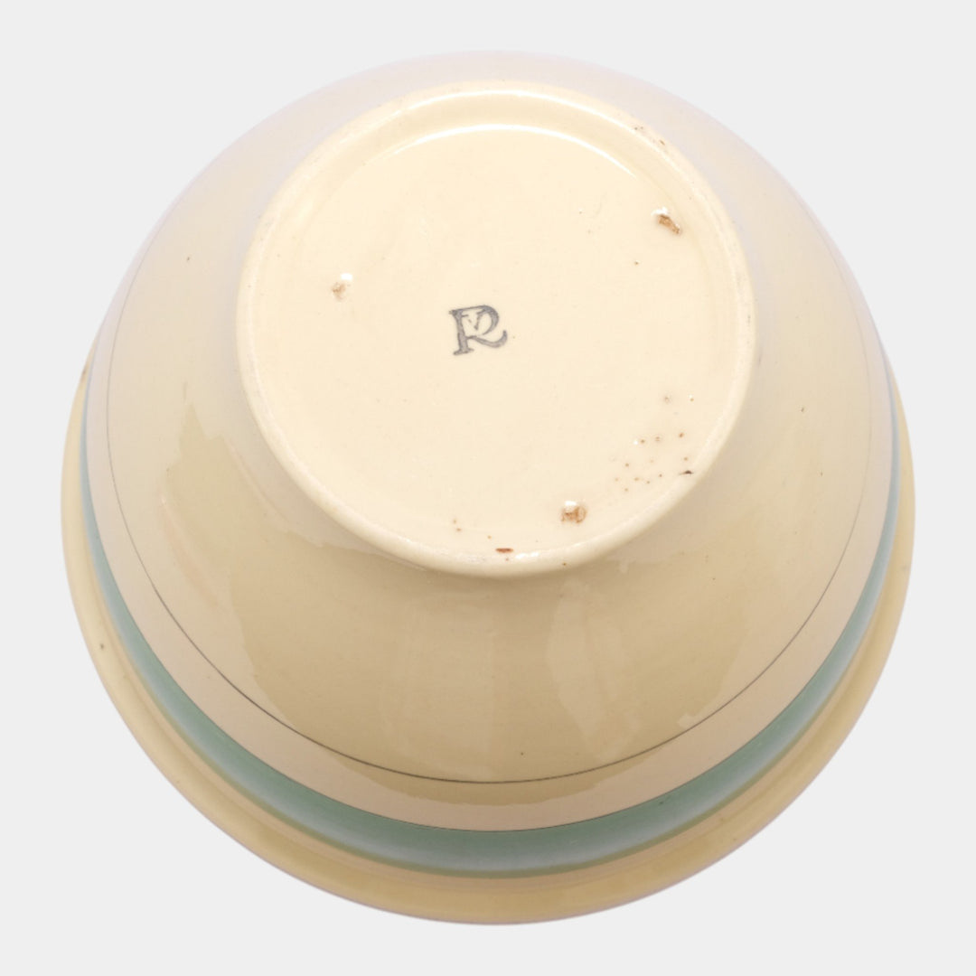 Roseville Creamware Utility Ware 1920s Pottery Green Band Ceramic Bowl 3-8