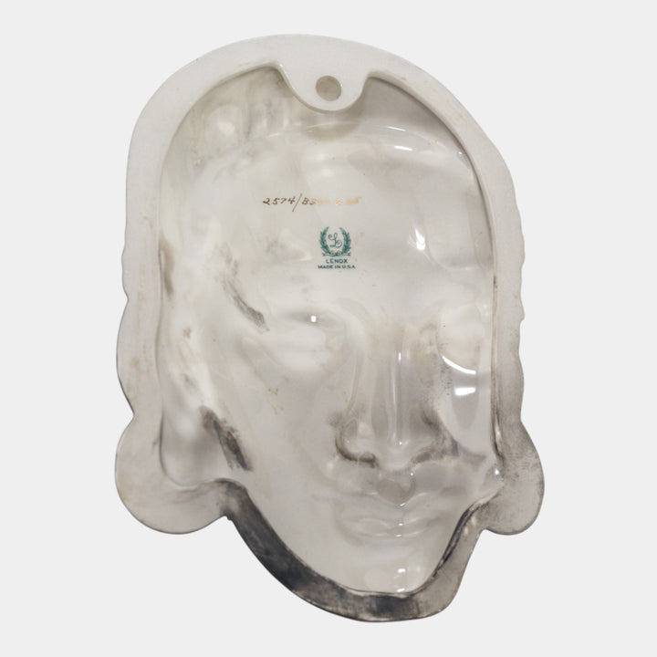 Lenox Art Deco Black Porcelain Decorative Sculptural Face Wall Plaque B391-225