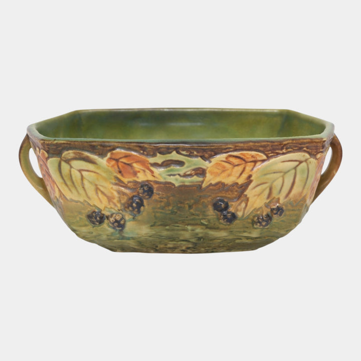 Roseville Blackberry 1932 Vintage Art Deco Pottery Ceramic Console Bowl 227-8