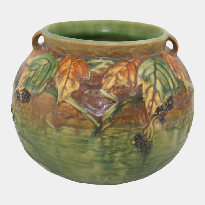 Roseville Blackberry 1932 Vintage Art Pottery Bulbous Ceramic Vase 574-6