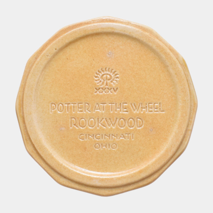 Rookwood 1935 Vintage Art Pottery Yellow Potter At The Wheel Ceramic Tile Trivet