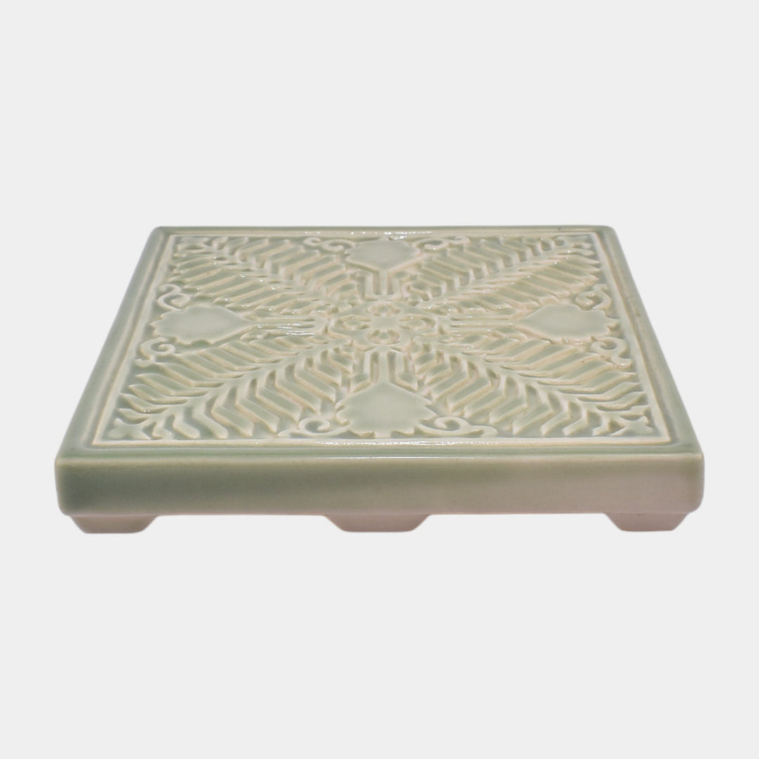 Rookwood 1954 Vintage Art Pottery Zonta International Green Ceramic Tile