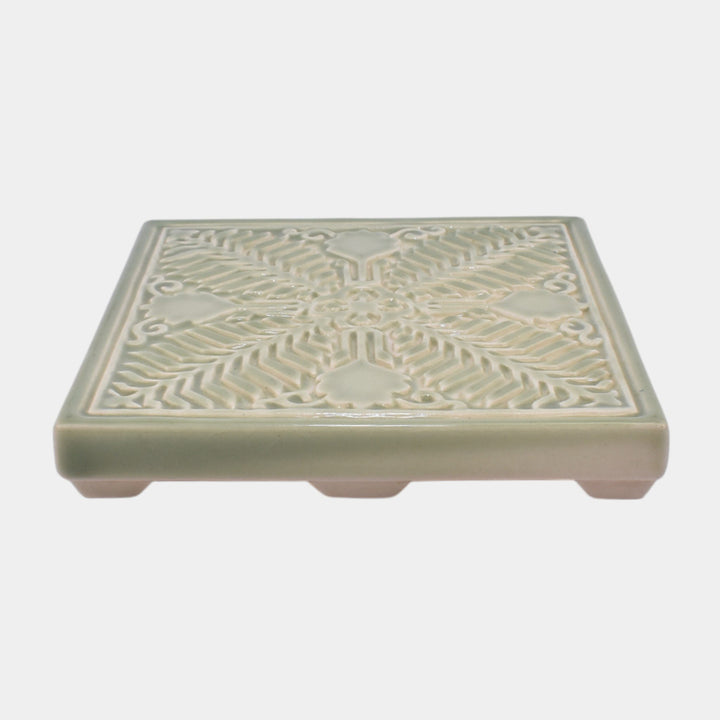 Rookwood 1954 Vintage Art Pottery Zonta International Green Ceramic Tile