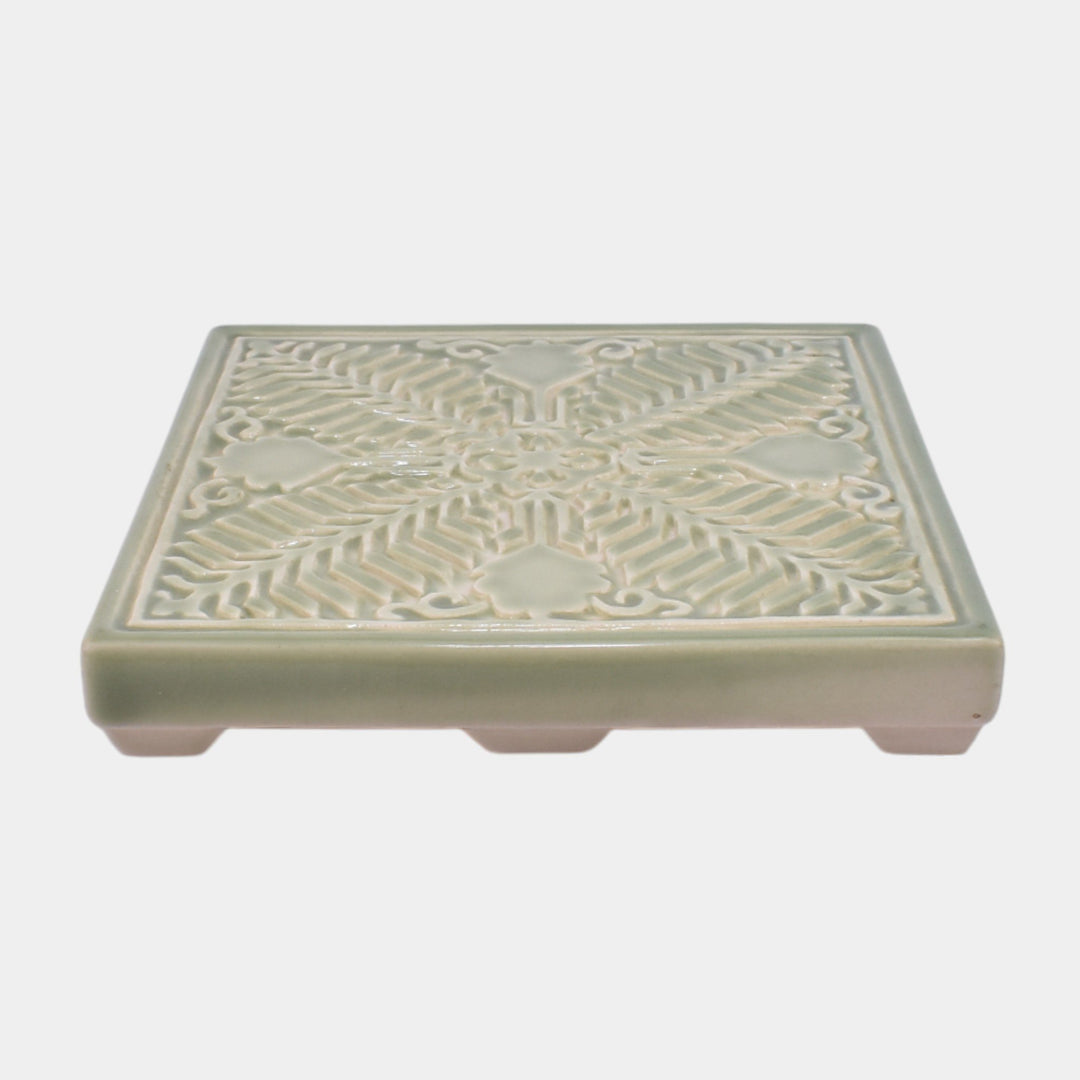 Rookwood 1954 Vintage Art Pottery Zonta International Green Ceramic Tile