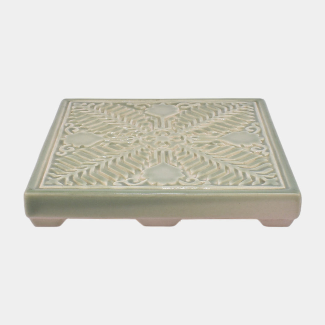 Rookwood 1954 Vintage Art Pottery Zonta International Green Ceramic Tile