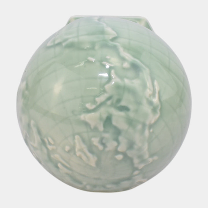 Mosaic Tile Company Zanesville Ohio 1930s Art Deco Pottery Green Ceramic Globe