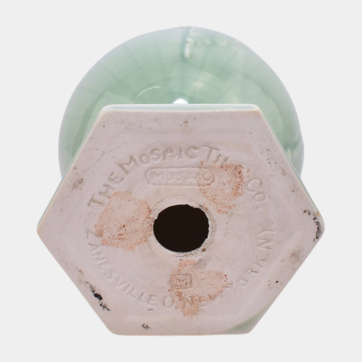 Mosaic Tile Company Zanesville Ohio 1930s Art Deco Pottery Green Ceramic Globe