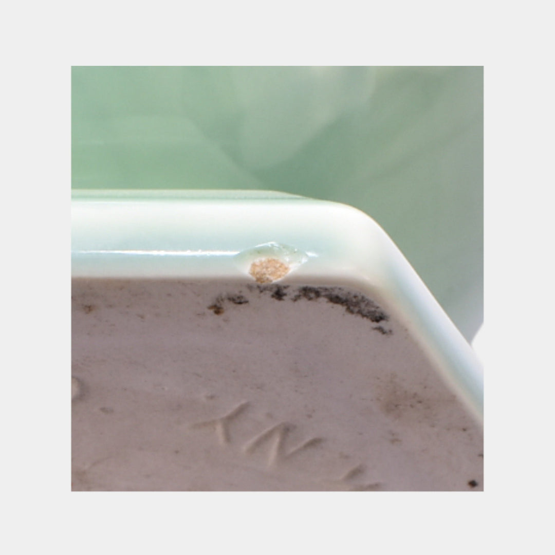 Mosaic Tile Company Zanesville Ohio 1930s Art Deco Pottery Green Ceramic Globe