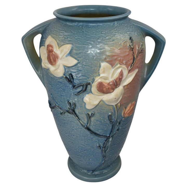 Roseville Magnolia Blue 1943 Vintage Art Pottery Floor Vase 100-18