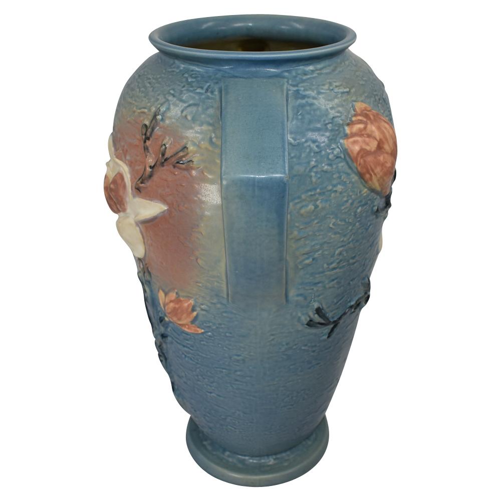 Roseville Magnolia Blue 1943 Vintage Art Pottery Floor Vase 100-18