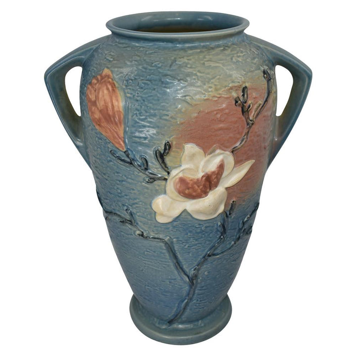 Roseville Magnolia Blue 1943 Vintage Art Pottery Floor Vase 100-18