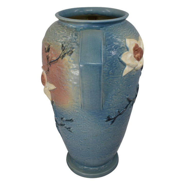 Roseville Magnolia Blue 1943 Vintage Art Pottery Floor Vase 100-18