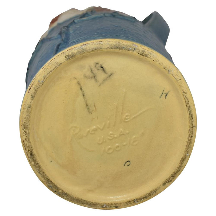 Roseville Magnolia Blue 1943 Vintage Art Pottery Floor Vase 100-18