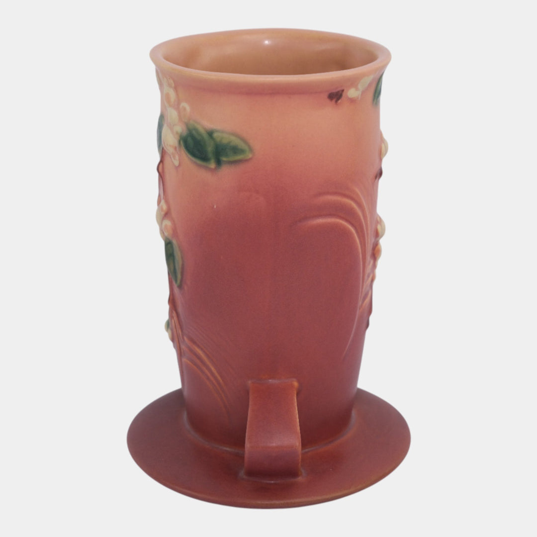 Roseville Snowberry Trial Glaze Pink 1947 Mid Century Modern Pottery Vase 1V1-8 - Just Art Pottery
