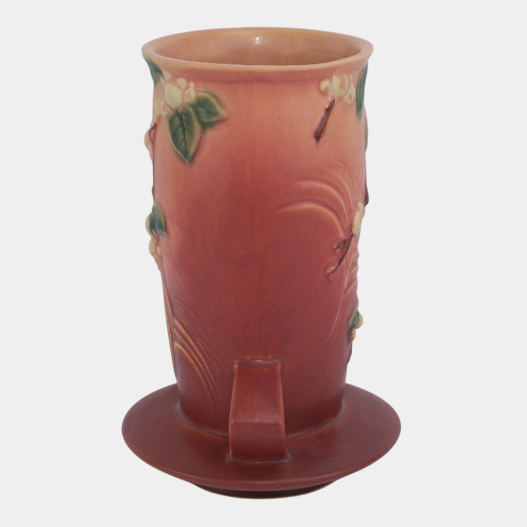 Roseville Snowberry Trial Glaze Pink 1947 Mid Century Modern Pottery Vase 1V1-8 - Just Art Pottery
